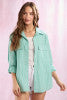 KELLY GREEN STRIPE BLOUSE
