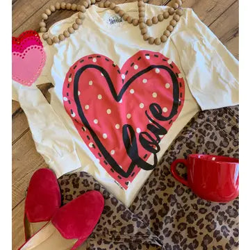 Love Dot Heart Long Sleeve Tee