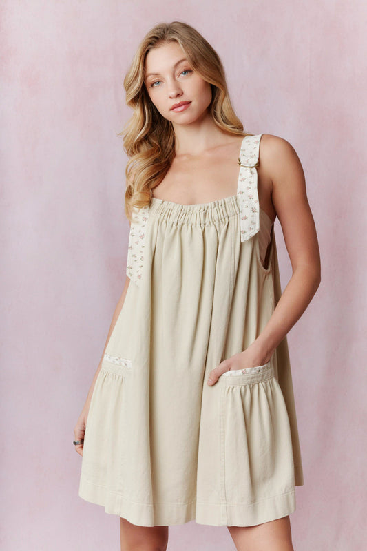 Shoulder Band Mineral Washed Mini Dress