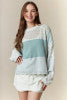 Color Block Contrast Knitting Detail Sweater