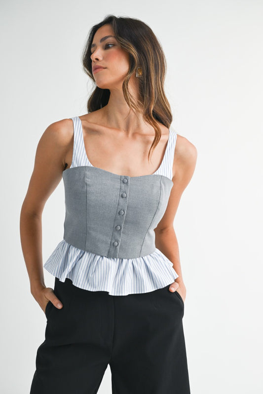 Grey Tank With Corset