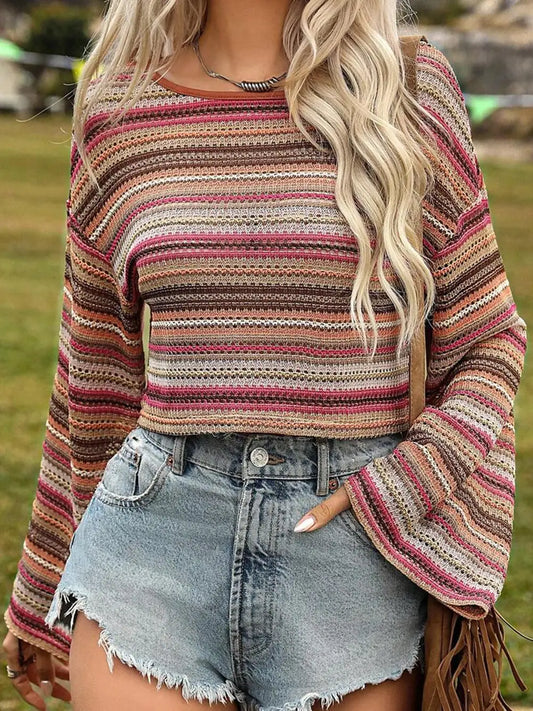 Boho Stripe Long Sleeve Top