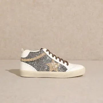 Daisy Glitter Accent Semi High-Top Star Sneakers