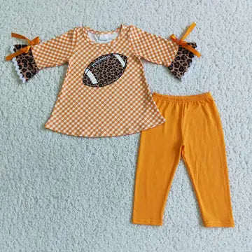 Girls Football Orange Legging Sets