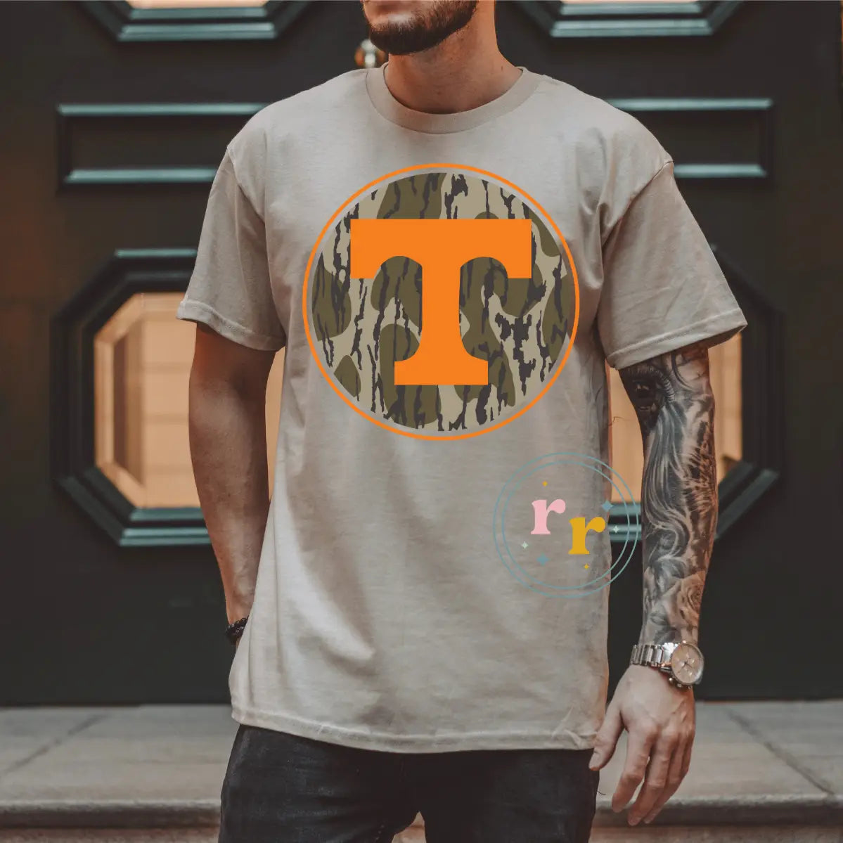 Bottomland Camo Tennessee Orange Graphic T-shirt