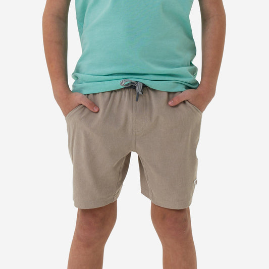 YOUTH ATHLETIC SHORT - HEATHER KHAKI - VENADO CAMO LINER