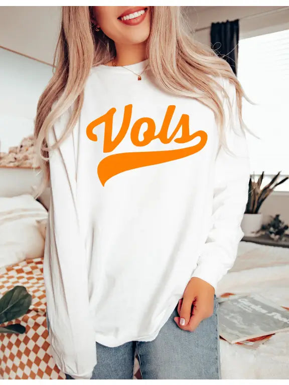 Vols white Comfort Colors long sleeve